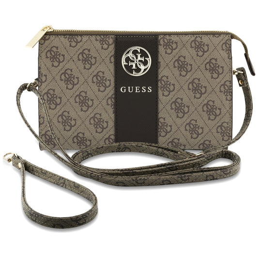 Borsa universale per telefono, Guess, 4G Round Classic Logo Stripe, marrone