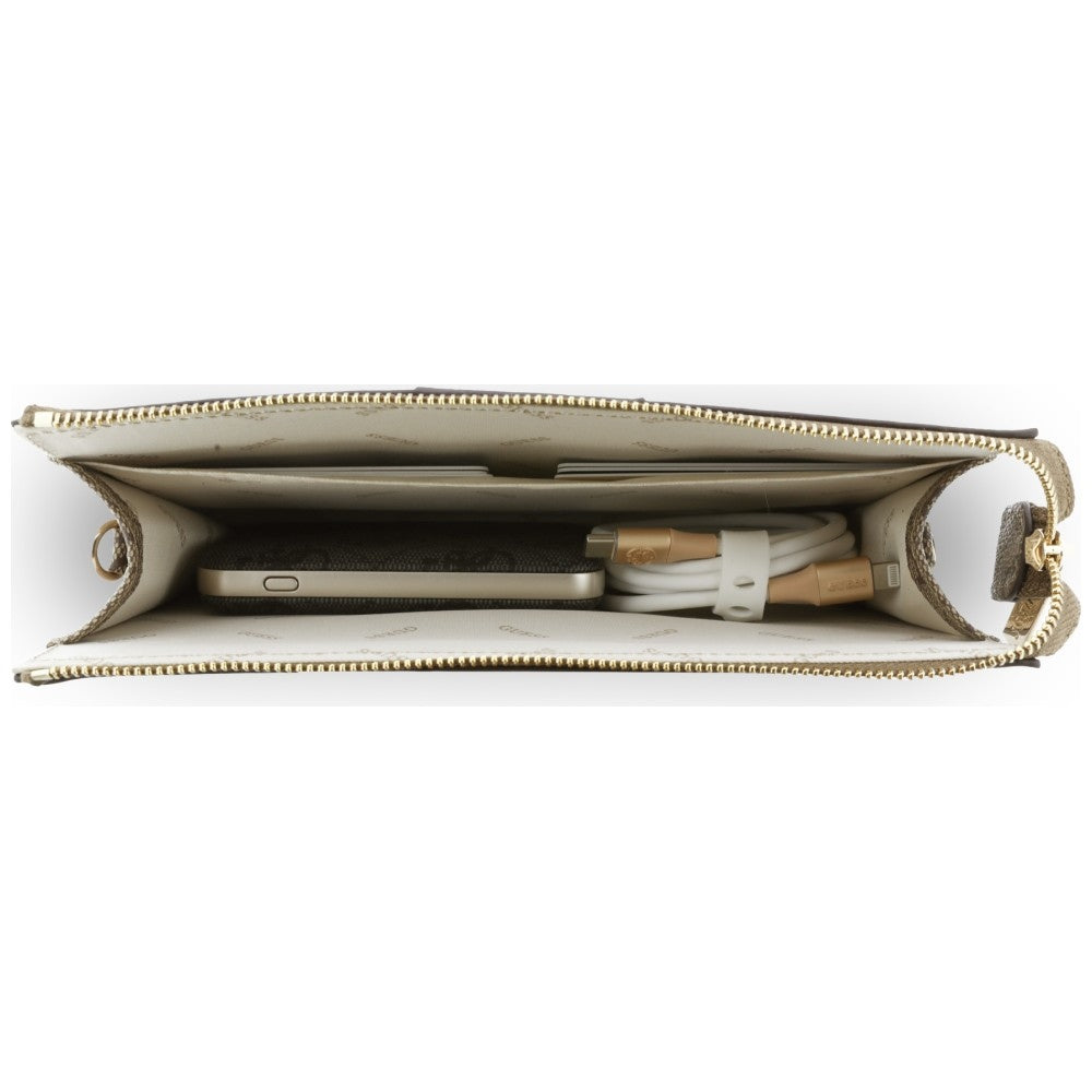 Universal Phone Bag, Guess, 4G Round Classic Logo Stripe, Brown
