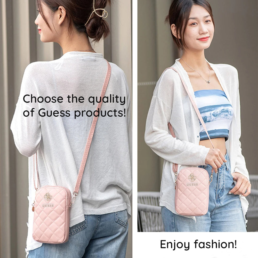 Borsa Universale per Telefono, Guess, Quilted 4G, Nera