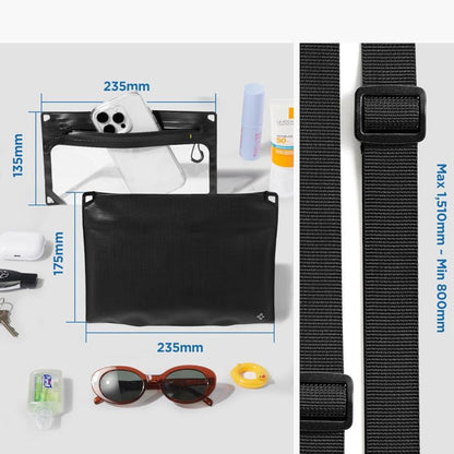 Borsa e Custodia Waterproof Universale Spigen Crossbag, Nera AMP09746