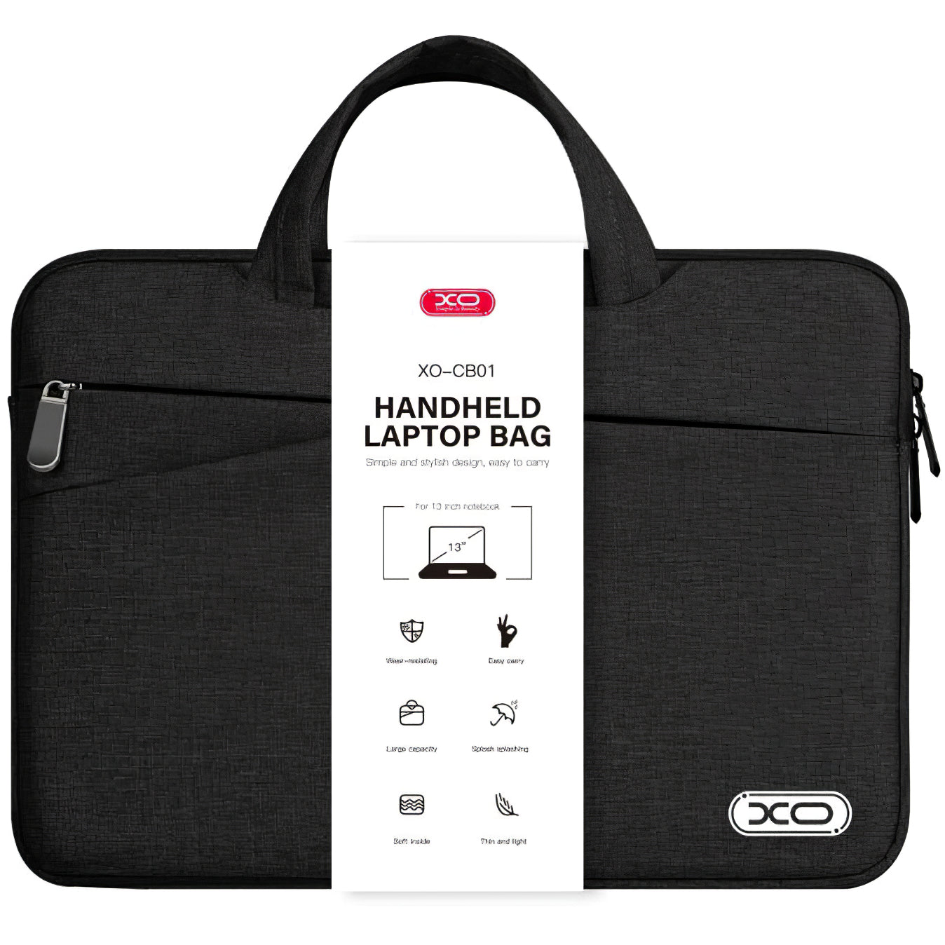 XO Design CB01 Borsa per laptop da 13 pollici, nera 