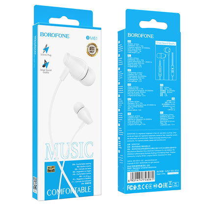 Auricolare vivavoce da 3,5 mm BM61 Wanderer, bianco 