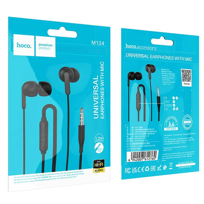Handsfree 3.5mm HOCO M124, Nero