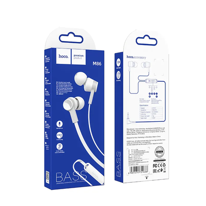 Handsfree 3.5mm HOCO M86, Bianco
