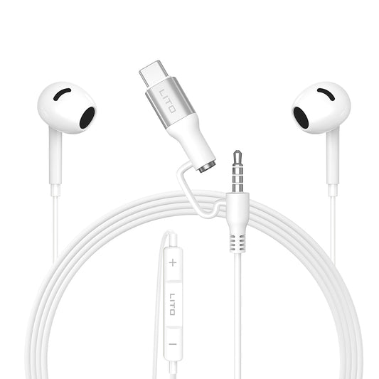Auricolare 3.5mm / USB-C Lito LF03, Bianco