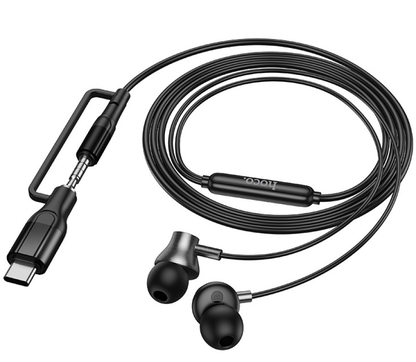 Handsfree 3.5mm / USB-C HOCO M119A, Black
