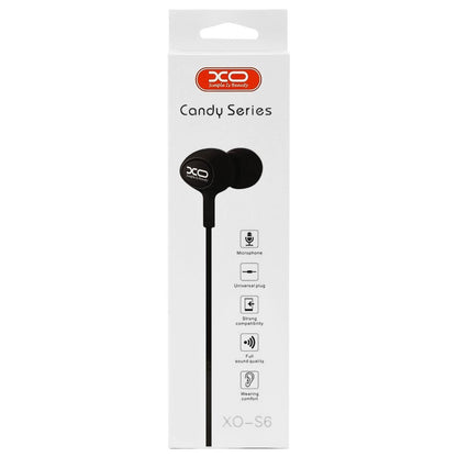 Handsfree 3.5mm XO Design S6, Nero