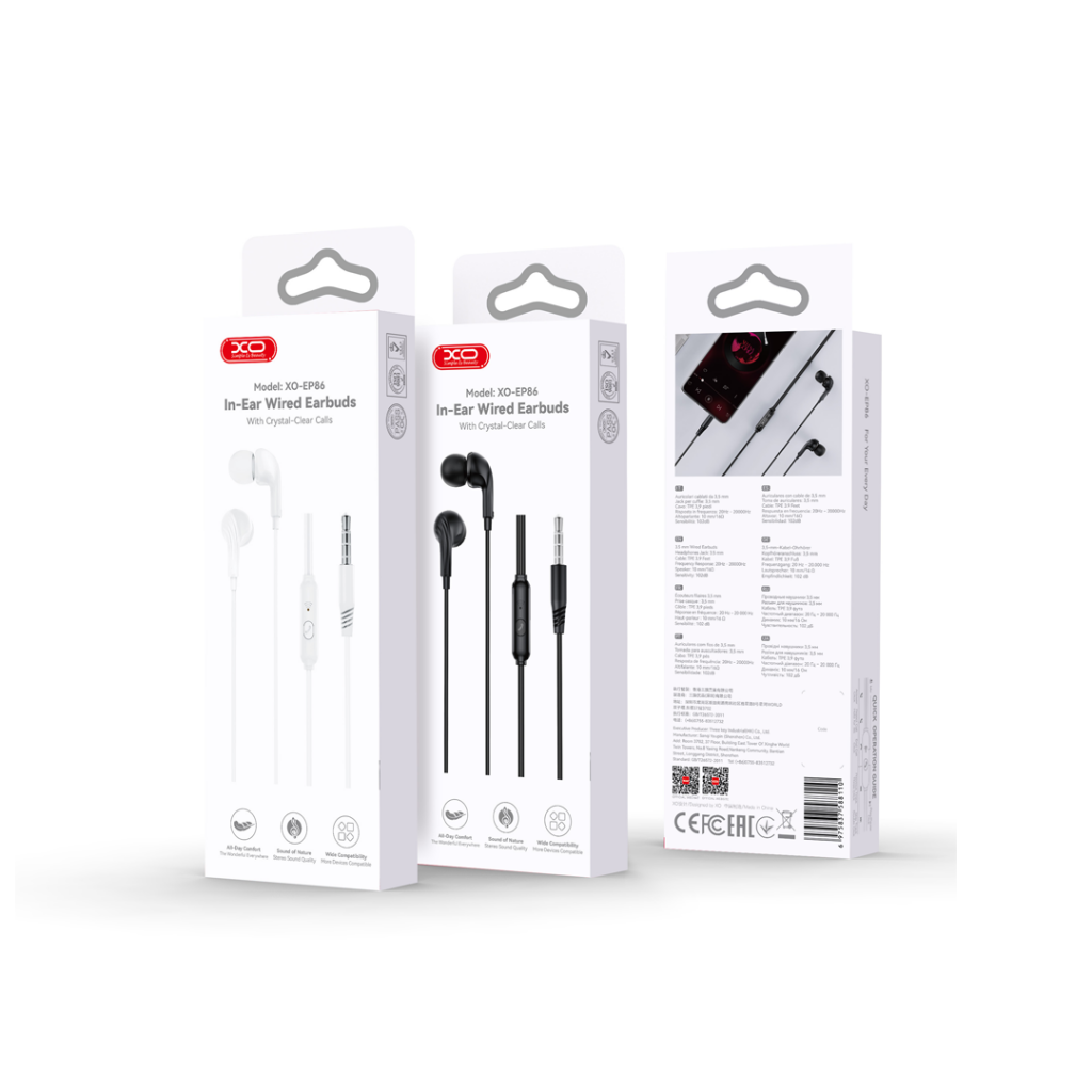 Auricolari 3.5mm XO Design EP86, Bianco