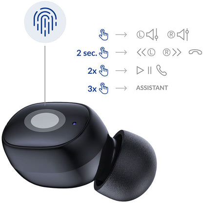 Handsfree Bluetooth 3MK FlowBuds, TWS, Negru