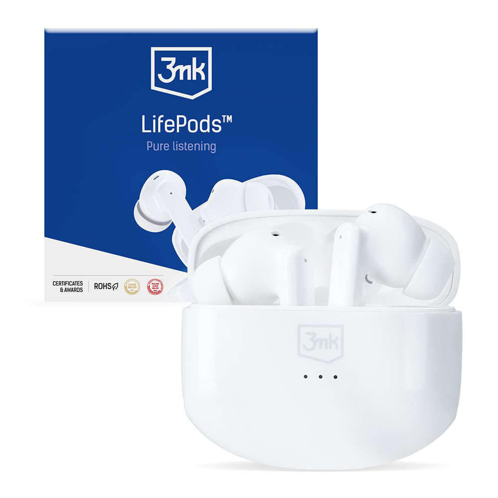 Auricolari Bluetooth 3MK LIFEPODS, TWS, ANC, Bianco