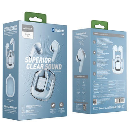 Handsfree Bluetooth Acefast T6, TWS, Blu
