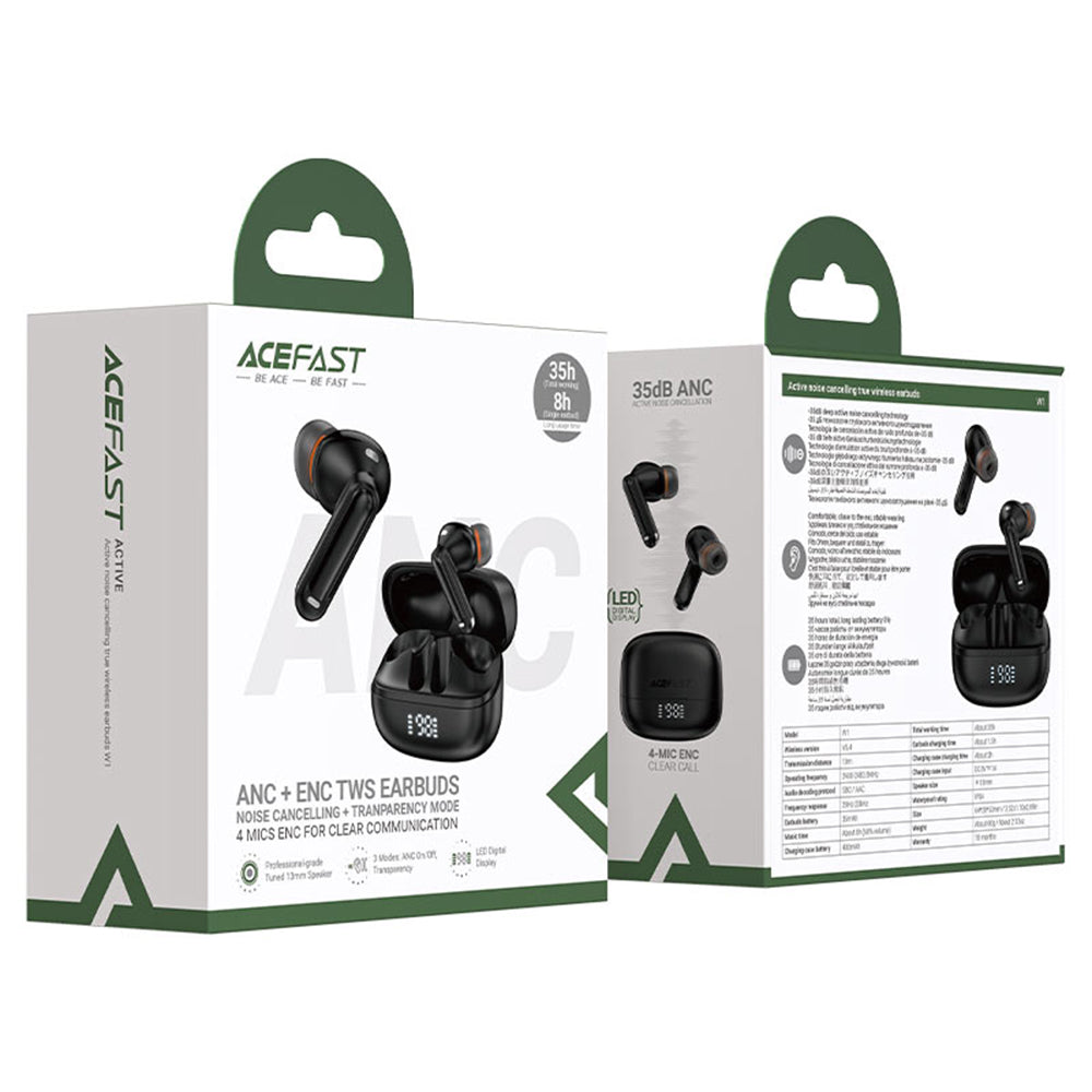 Auricolari Bluetooth Acefast W1, TWS, Nero