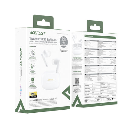 Auricolare Bluetooth Acefast W7, TWS, Bianco