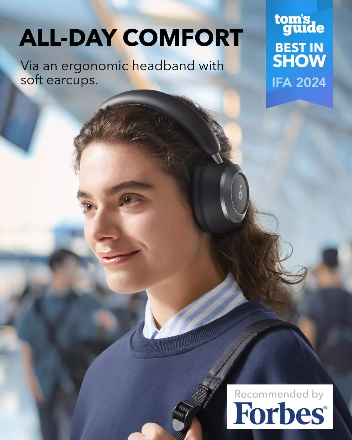Handsfree Bluetooth Anker Soundcore Space One Pro, A2DP, ANC, Black A3062G11