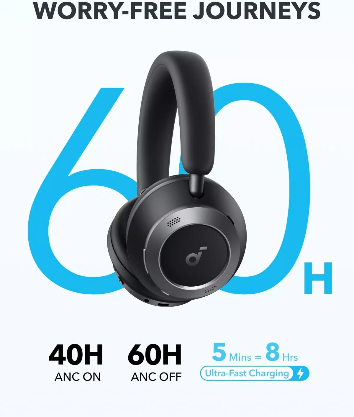 Handsfree Bluetooth Anker Soundcore Space One Pro, A2DP, ANC, Black A3062G11