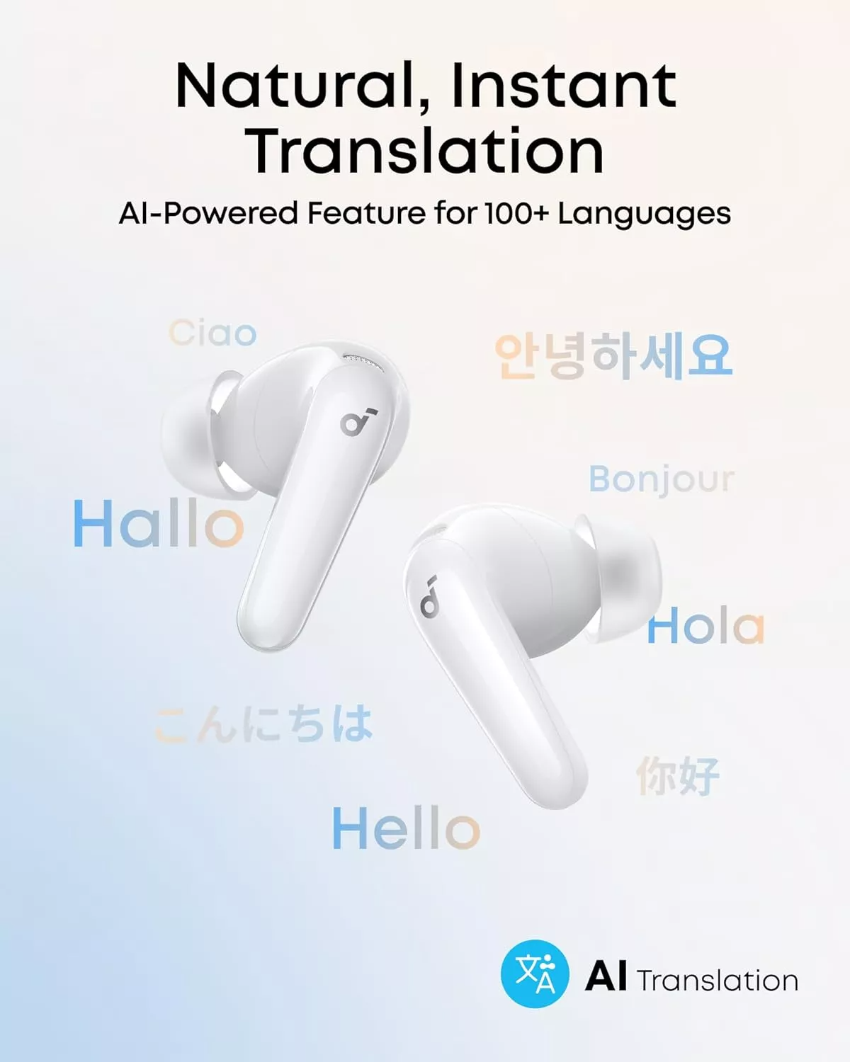 Handsfree Bluetooth Anker SoundCore R60i, TWS, ANC, Bianco D1202G21