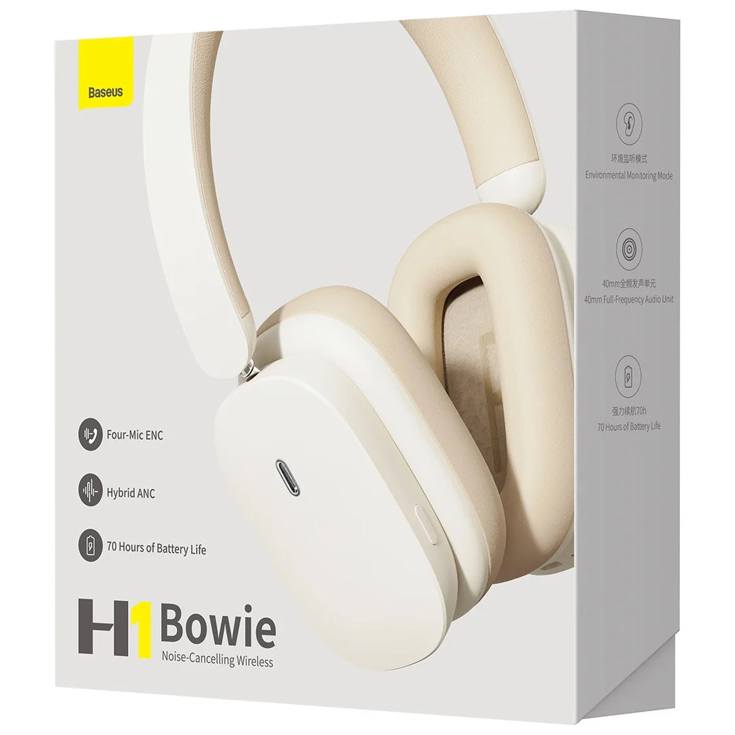 Vivavoce Bluetooth Baseus Bowie H1, A2DP, ANC, ANC, Crem