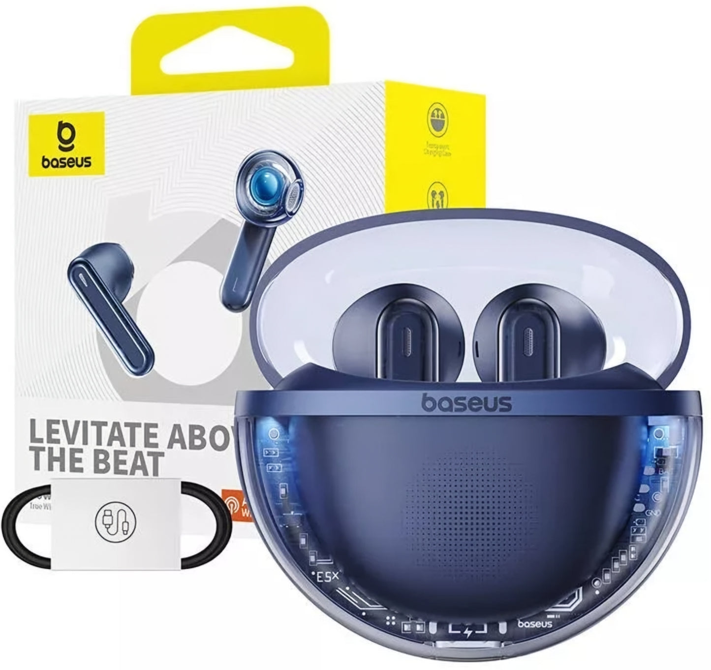 Auricolare Bluetooth Baseus Bowie E5x, TWS, Blu A00060101323-00