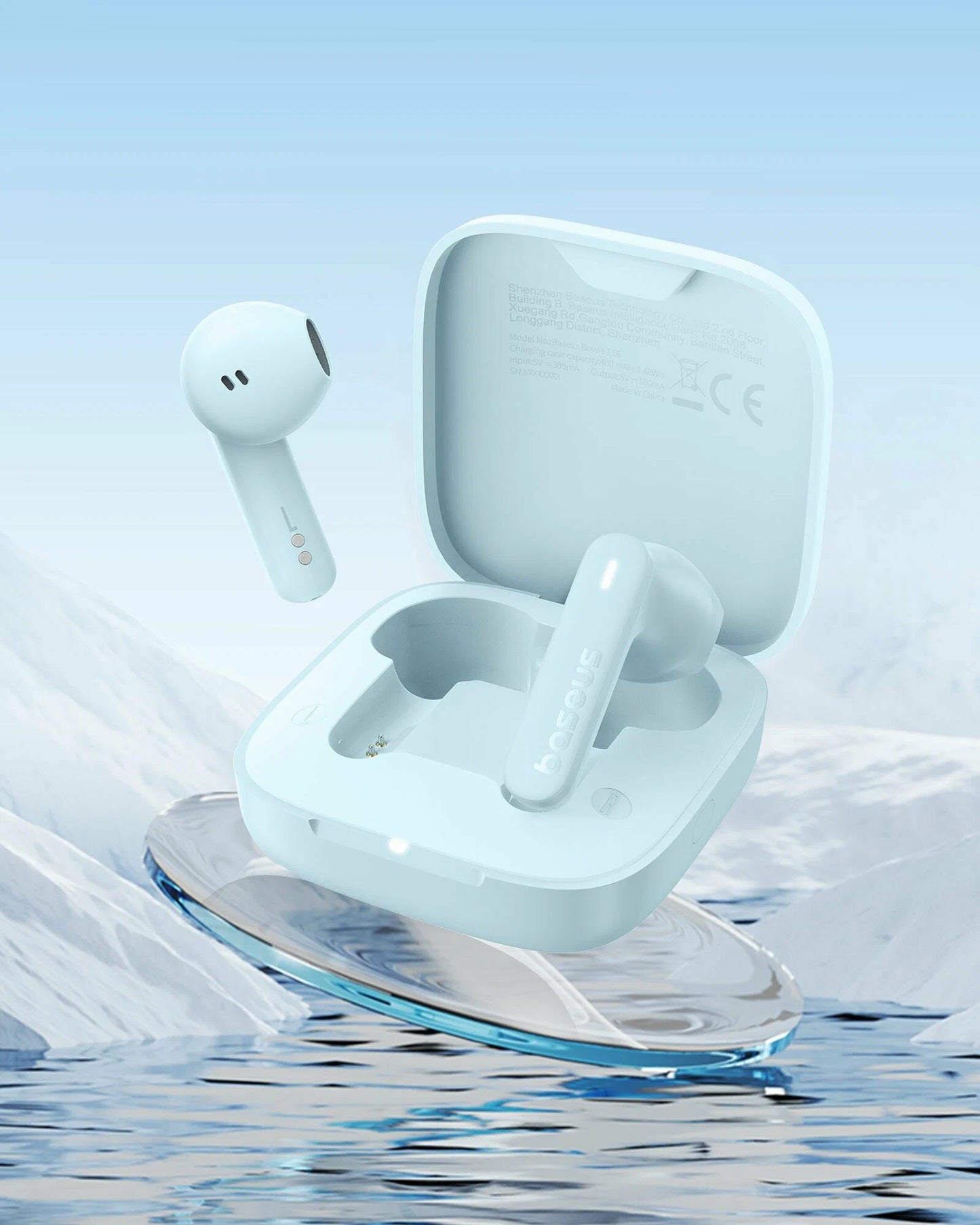 Auricolare Bluetooth Baseus Bowie E16, TWS, Blu A00061900313-01