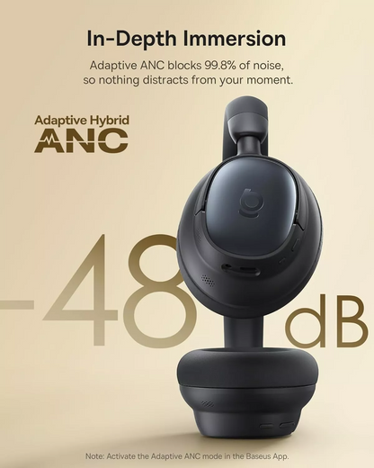 Auricolari Bluetooth Baseus Bowie Bass MH1, MultiPoint, A2DP, ANC, Nero A0203902