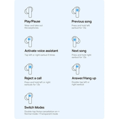 Handsfree Bluetooth Baseus Bowie M2, TWS, Bianco A00024000221-Z1