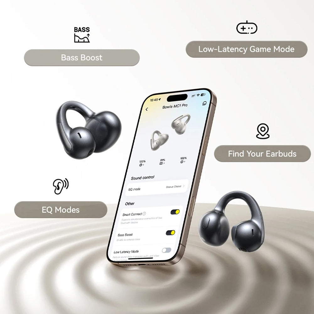 Auricolare Bluetooth Baseus Bowie MC1 Pro, TWS, MultiPoint, Nero A0102503