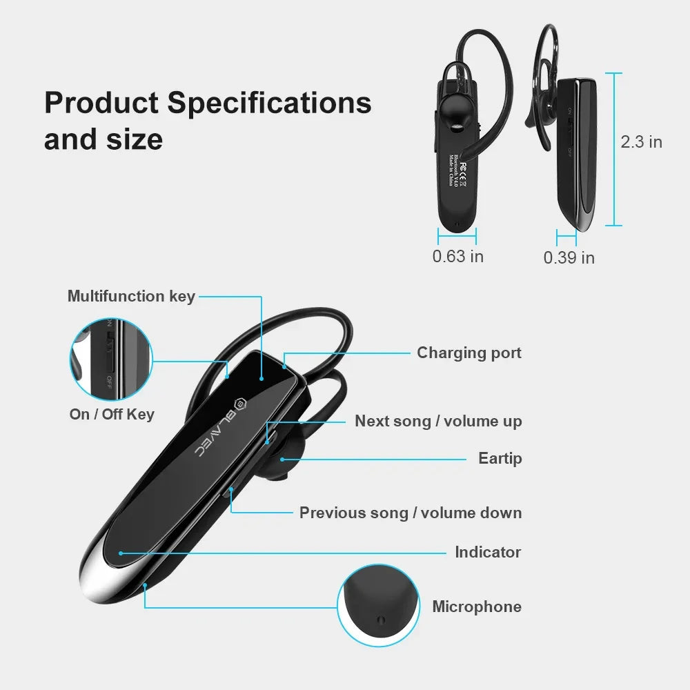 Vivavoce Bluetooth Blavec PL55, MultiPoint, A2DP, nero BHPL5555-B 