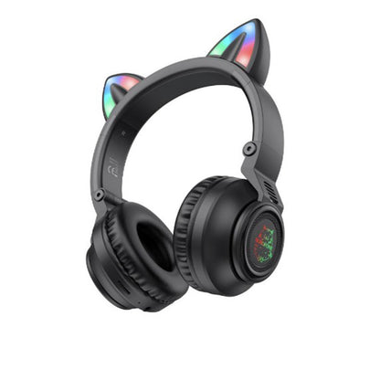 Auricolare Bluetooth Borofone BO18 Cat Ear, A2DP, Nero