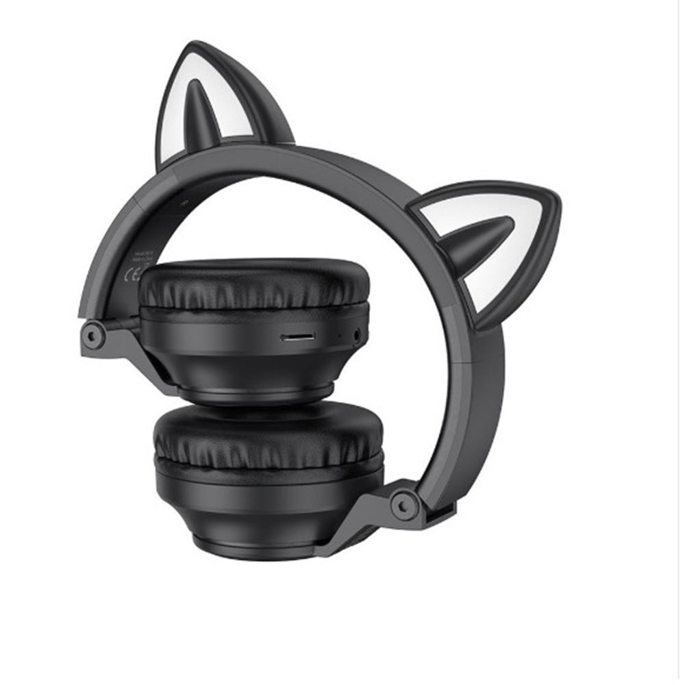 Auricolare Bluetooth Borofone BO18 Cat Ear, A2DP, Nero