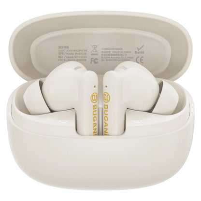 Auricolari Bluetooth Bugani Freebuds B20, TWS, ANC, Crema Chiaro