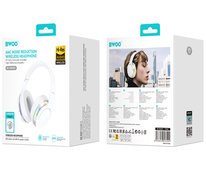 Auricolare Bluetooth BWOO BO-BW587, A2DP, ANC, Bianco