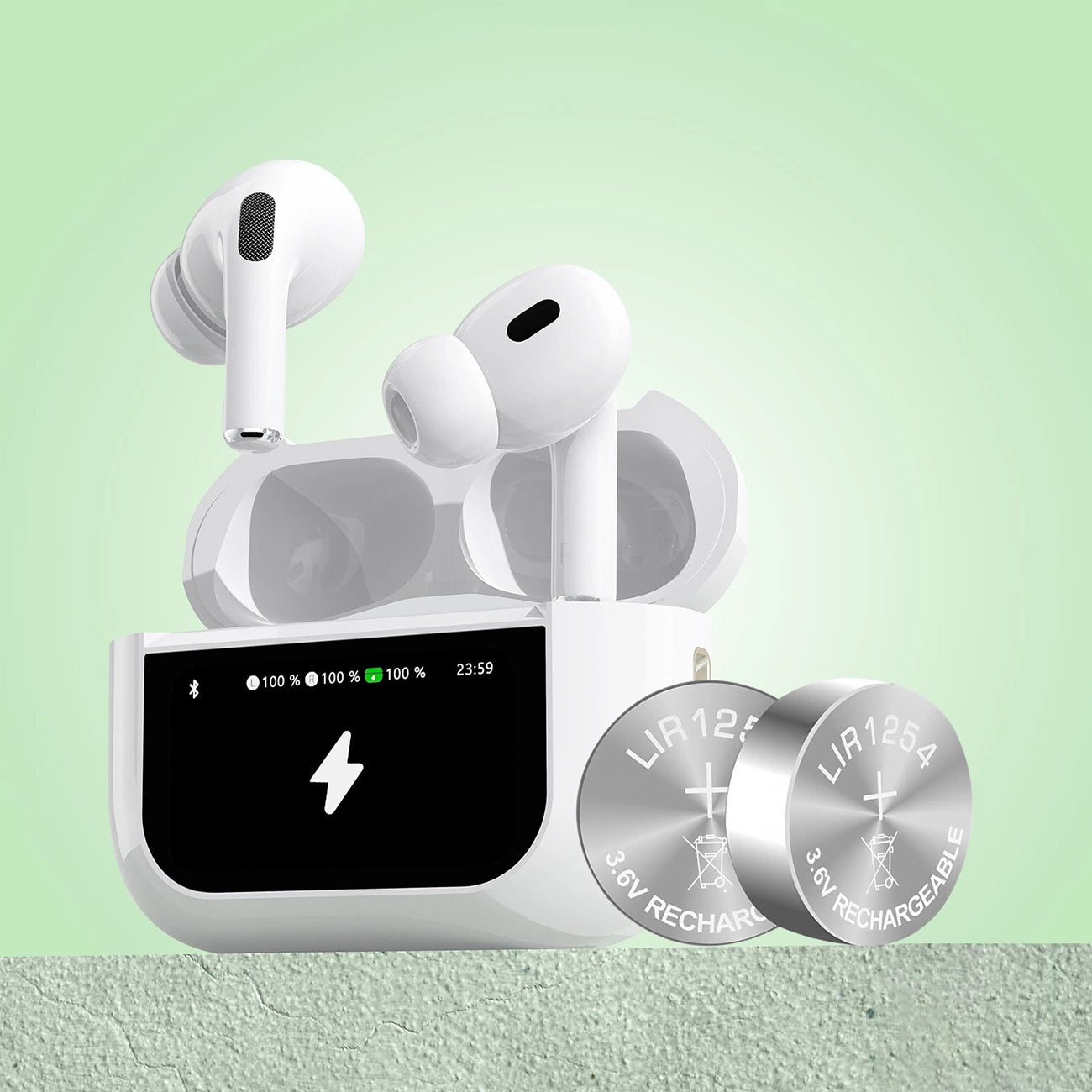 Auricolare Bluetooth Dudao U19 Display, TWS, Bianco