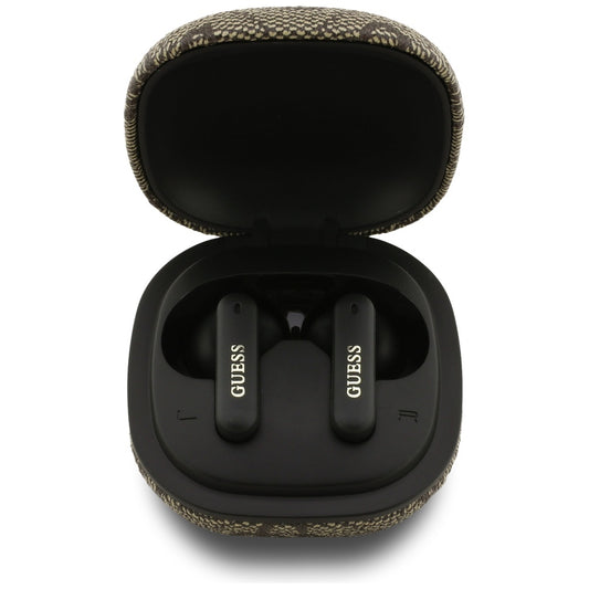 Handsfree Bluetooth Guess 4G Classic Metal Logo, TWS, Brown
