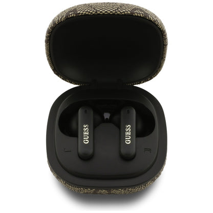 Auricolari Bluetooth Guess 4G Classic con Logo Metallico, TWS, Marrone
