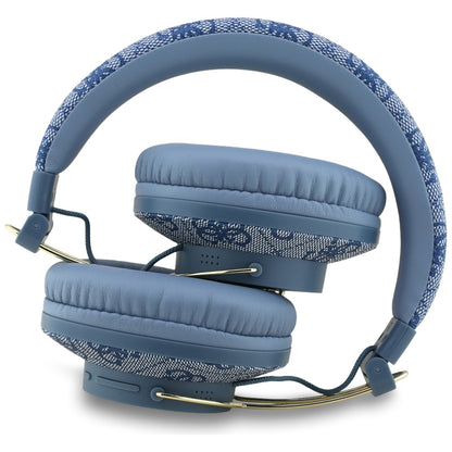 Auricolare Bluetooth Guess 4G con Logo Metallico, A2DP, Blu