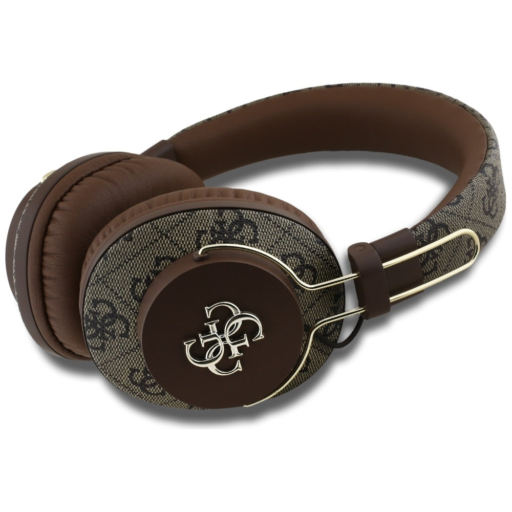 Auricolare Bluetooth Guess 4G con Logo Metallico, A2DP, Marrone