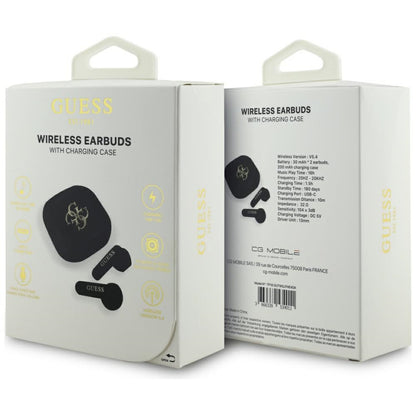 Auricolare Bluetooth Guess 4G con logo in metallo, TWS, Bianco