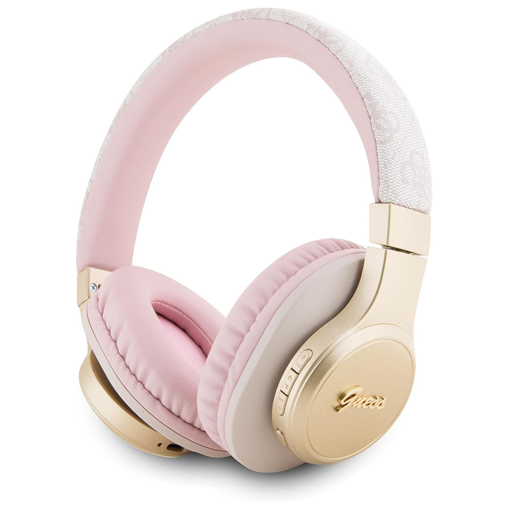 Auricolare Bluetooth Guess 4G Tone on Tone Script Logo, A2DP, Rosa