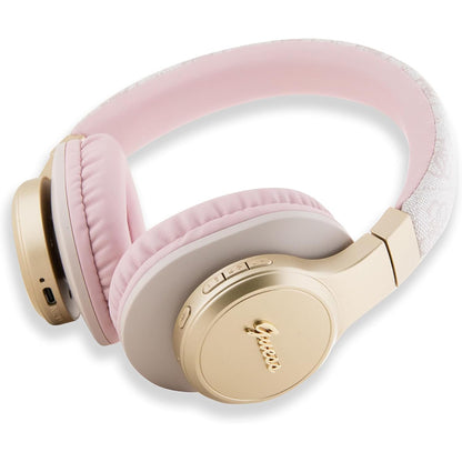 Auricolare Bluetooth Guess 4G Tone on Tone Script Logo, A2DP, Rosa