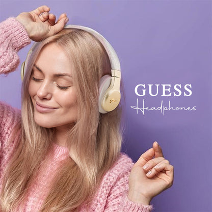 Auricolare Bluetooth Guess 4G Tone on Tone Script Logo, A2DP, Rosa
