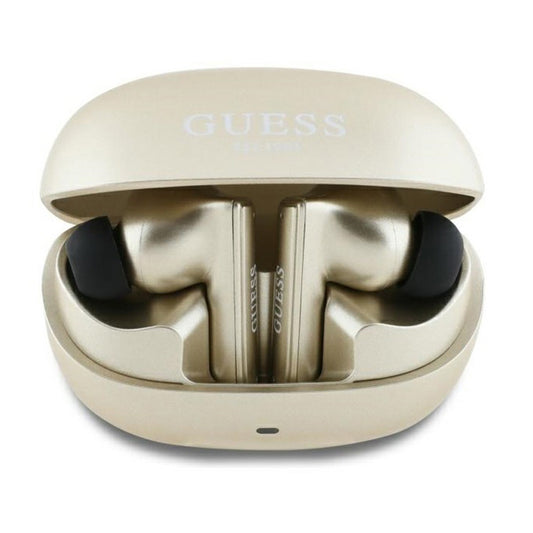 Auricolari Bluetooth Guess Capsule con Logo Stampato, TWS, ANC, Dorato
