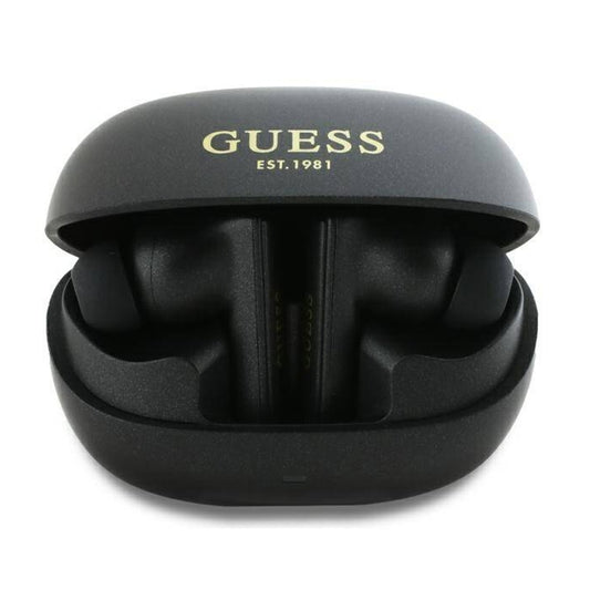 Auricolare Bluetooth Guess Capsule con Logo Stampato, TWS, ANC, Nero