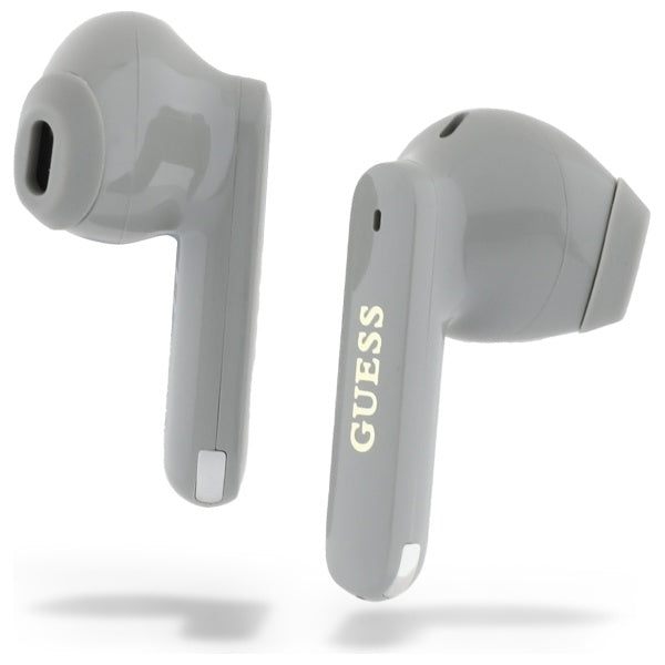Auricolari Bluetooth Guess Allungati con Logo Metallico Stampato, TWS, Grigio