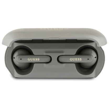 Auricolari Bluetooth Guess Allungati con Logo Metallico Stampato, TWS, Grigio