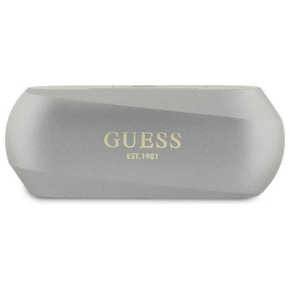 Auricolari Bluetooth Guess Allungati con Logo Metallico Stampato, TWS, Grigio