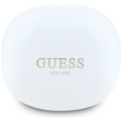 Auricolare Bluetooth Guess Flat Classic Logo Electroplated, TWS, Bianco