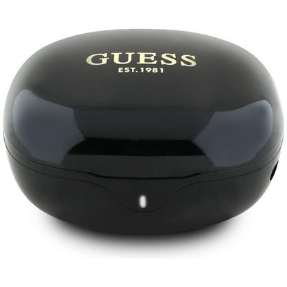 Auricolare Bluetooth Guess Flat Classic Logo Electroplated, TWS, Nero