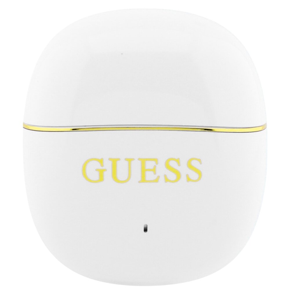 Auricolare Bluetooth Guess Glossy Gold Line Classic, TWS, Bianco