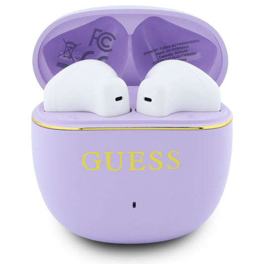 Auricolare Bluetooth Guess Glossy Gold Line Classic, TWS, Viola