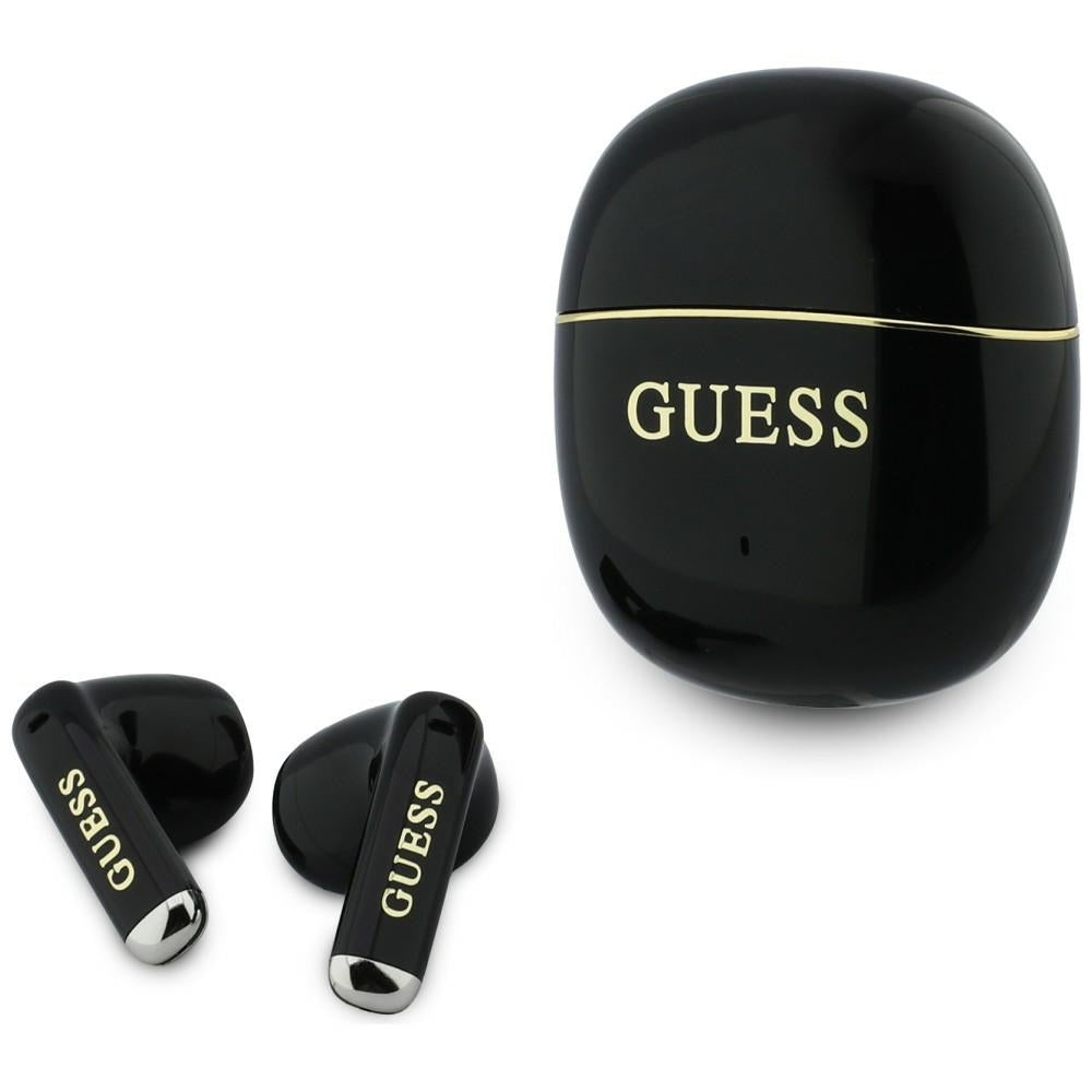 Auricolare Bluetooth Guess Glossy Gold Line Classic, TWS, Nero